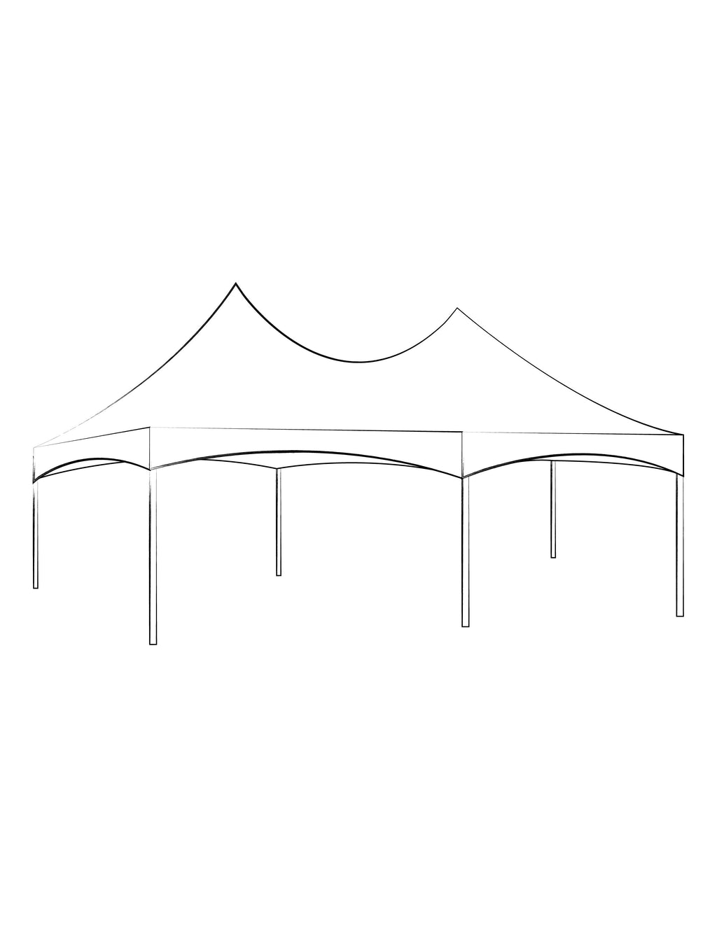 10' x 20' White Solid Top High Peak Tent - Alpine Event Co.