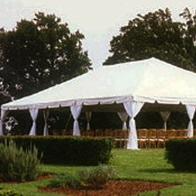 30' x 60' White Solid Top Frame Tent - Alpine Event Co.
