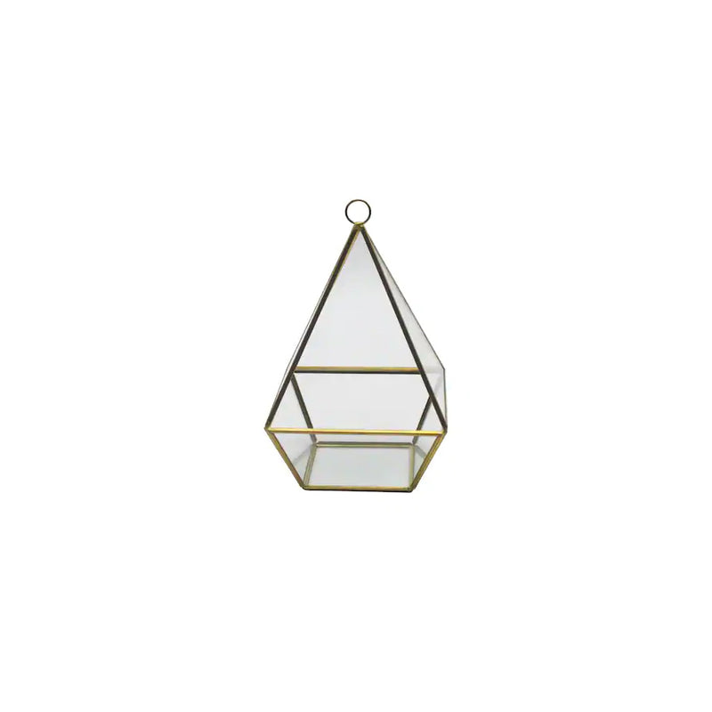 Gold Tall Triangle Terrarium