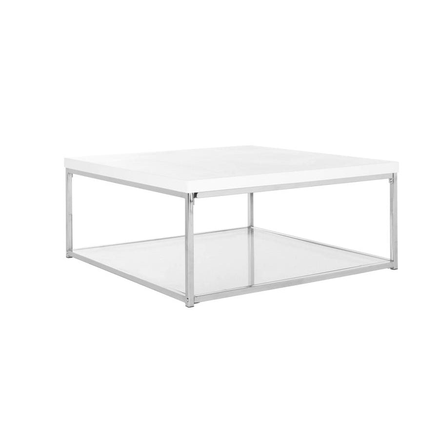 White and Chrome Coffee Table - Alpine Event Co.