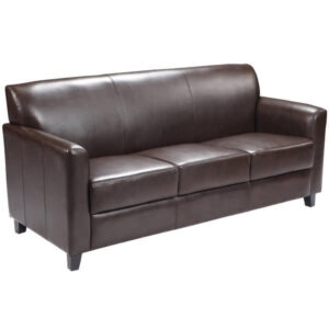 Brown Leather Loveseat