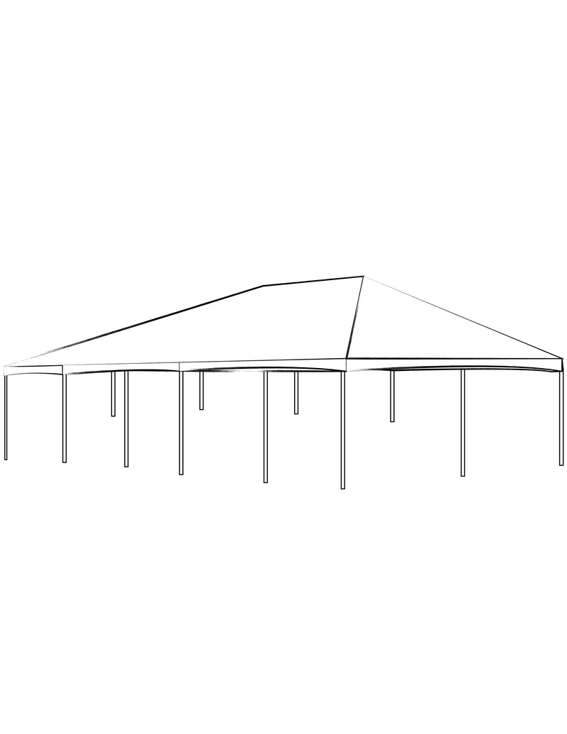 40' x 100' White Solid Top Frame Tent - Alpine Event Co.