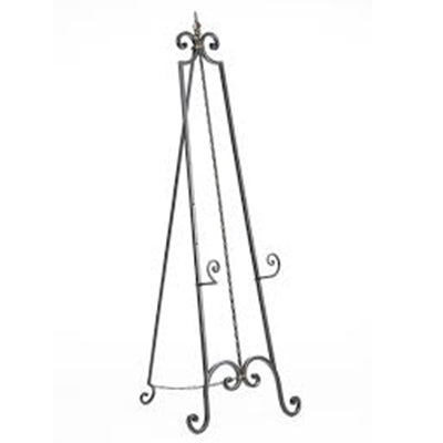Ornate Black Wrought Iron Easel - Alpine Event Co.