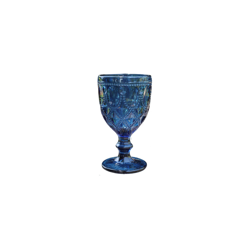 Vintage Blue Glass Goblet - Alpine Event Co.