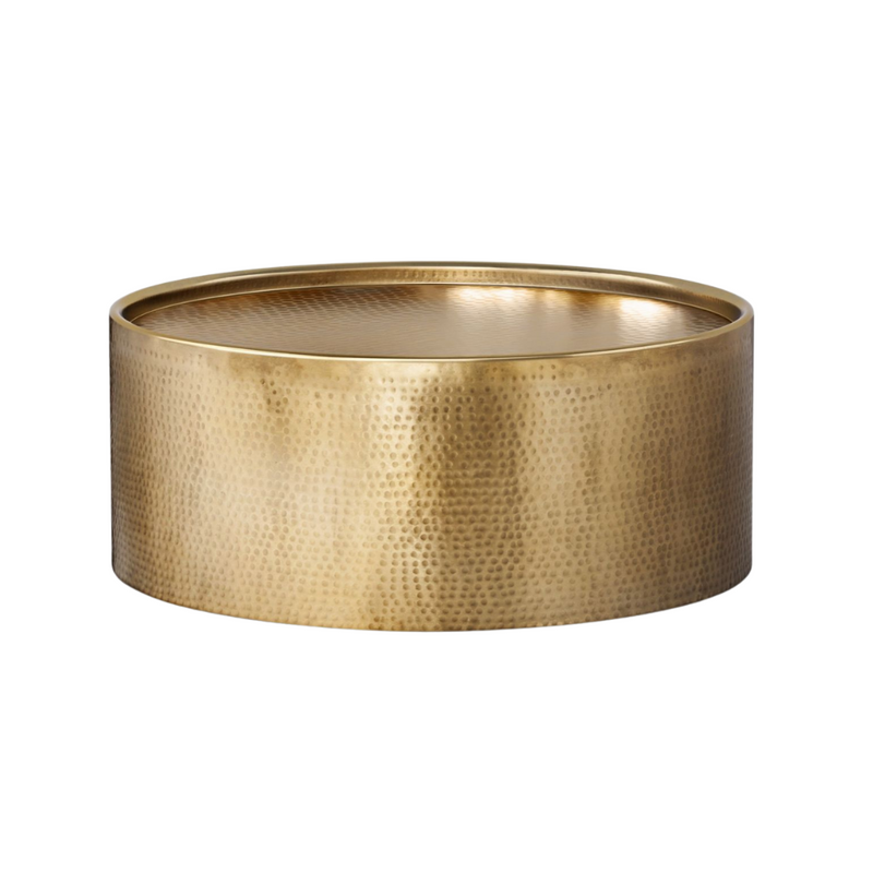 Gold hammered online coffee table