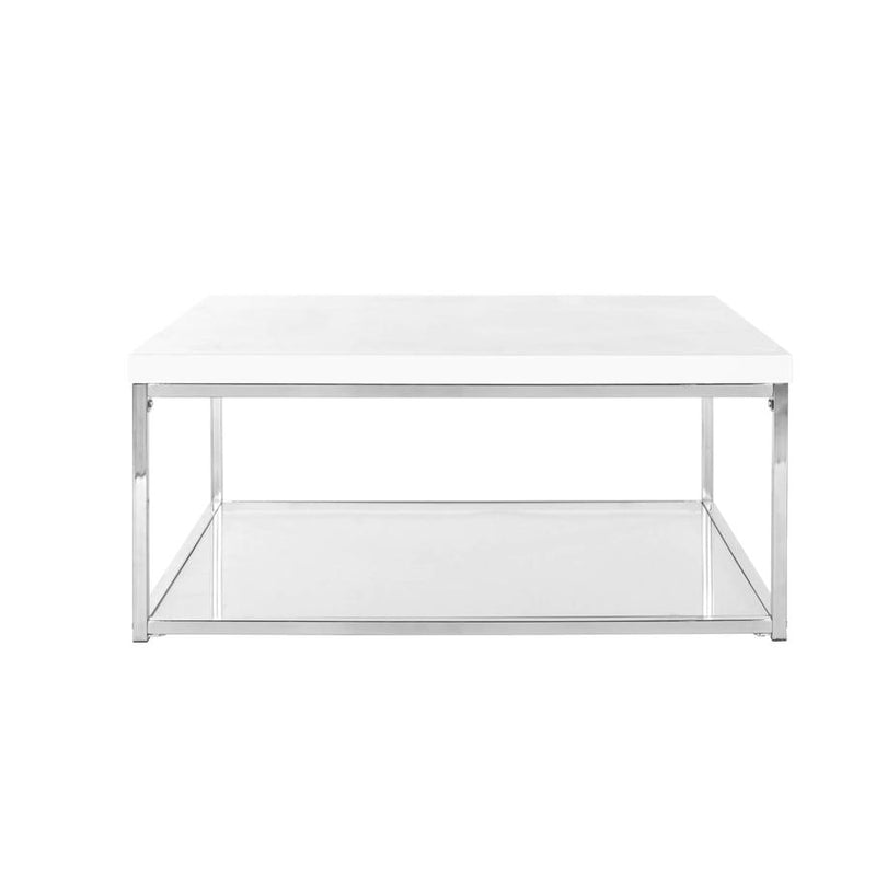 White and Chrome Coffee Table - Alpine Event Co.