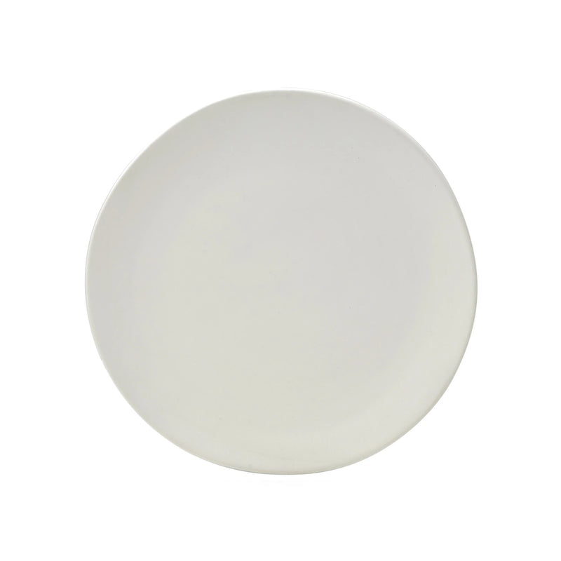 White Stoneware Dinner Plate