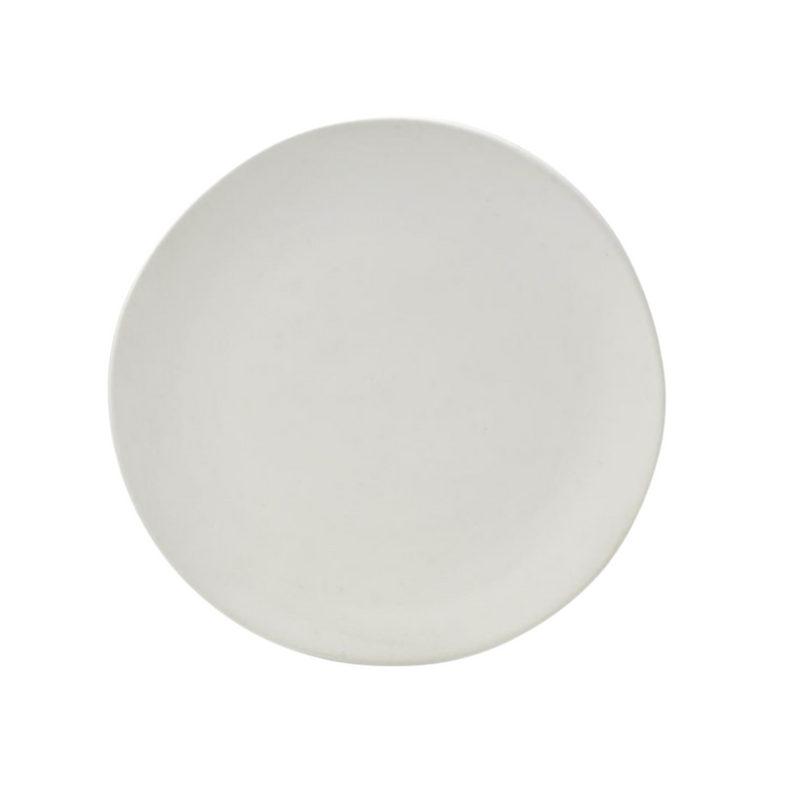 White Stoneware Dinner Plate